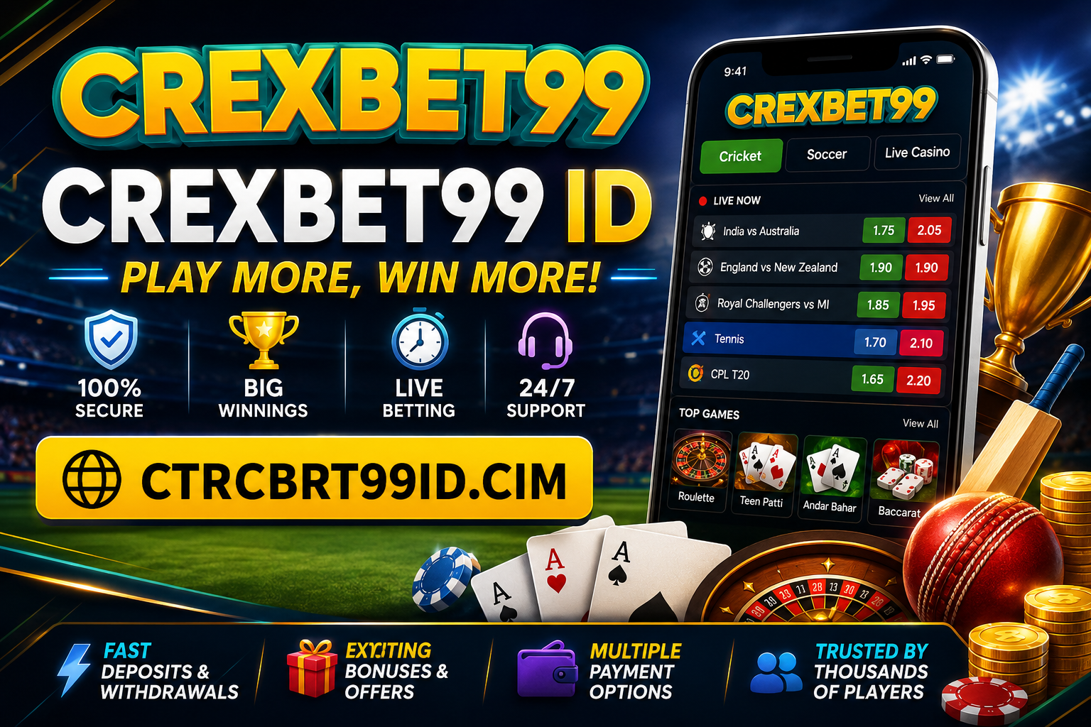 Crexbet99 – Official Crexbet99 Cricket Betting ID Platform
