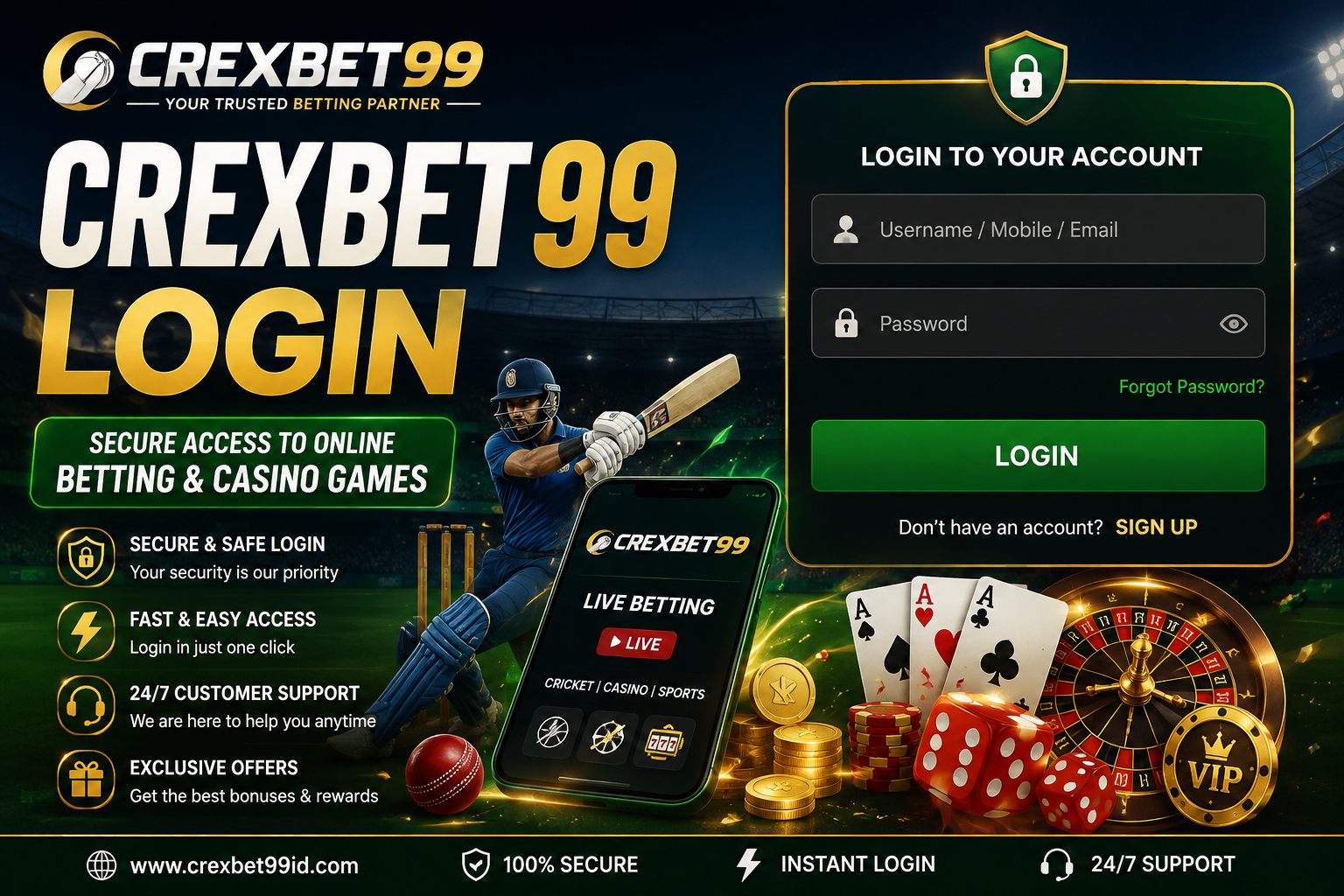 Crexbet99 Login – Secure Access to Online Betting & Casino Games