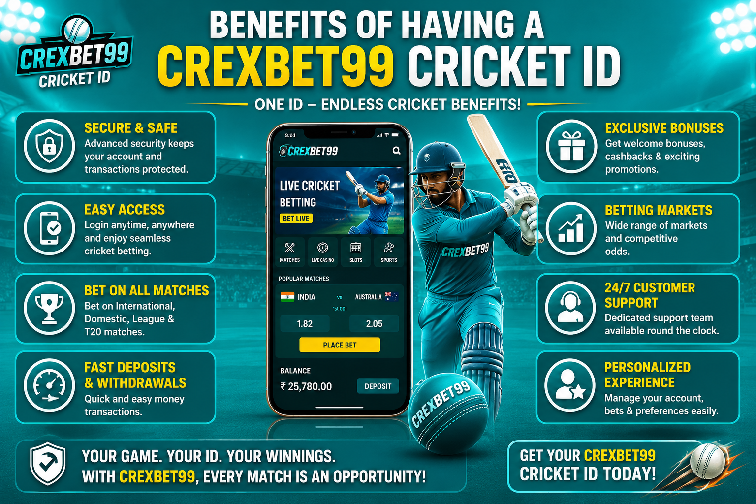 Benefits of Having a Crexbet99 Cricket ID