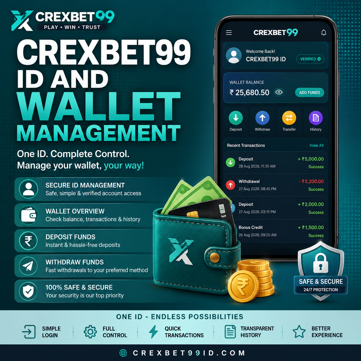 Crexbet99 ID and Wallet Management